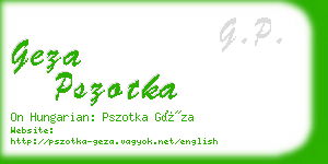 geza pszotka business card